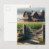 Rustiek Boerderij Huis met een Cornfield Ai Art Briefkaart (Voorkant / Achterkant)