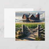 Rustiek Boerderij Huis met een Cornfield Ai Art Kaart (Voorkant / Achterkant)