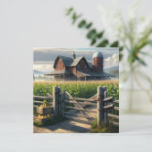 Rustiek Boerderij Huis met een Cornfield Ai Art Kaart (Staand voorkant)