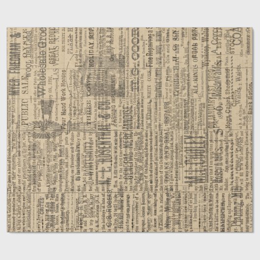 Rustiek Boerderij Krant Wrapping Papier (Vlak)