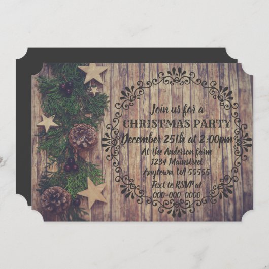 Rustiek Boerderij Landelijke Boerderij Kerstdag Di Kaart (Voorkant / Achterkant)