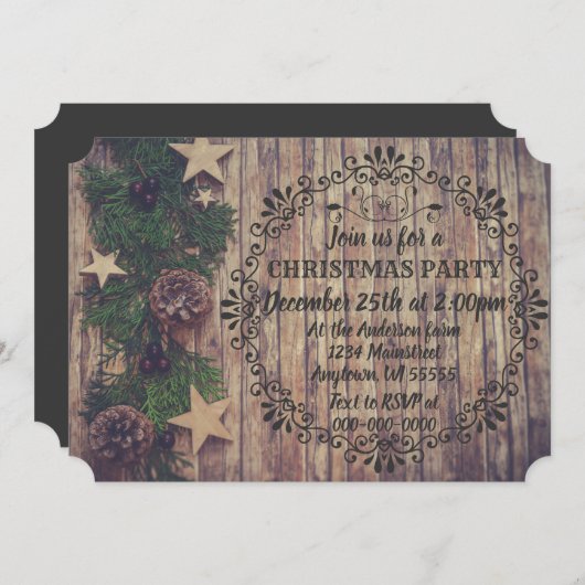 Rustiek Boerderij Landelijke Boerderij Kerstdag Di Kaart (Voorkant / Achterkant)