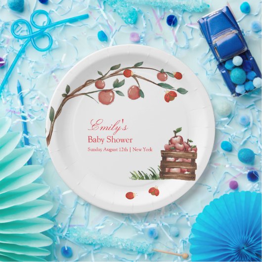 Rustiek Boerderij lieveheersbeestje Apple Girl Bab Papieren Bordje (Feest)