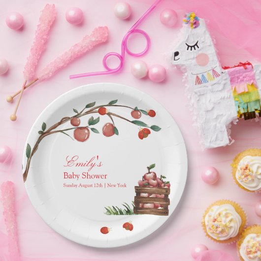 Rustiek Boerderij lieveheersbeestje Apple Girl Bab Papieren Bordje (Feest)