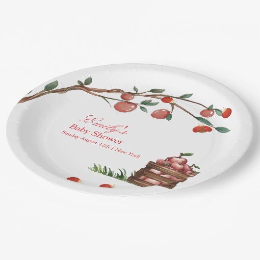 Rustiek Boerderij lieveheersbeestje Apple Girl Bab Papieren Bordje (Gekanteld)