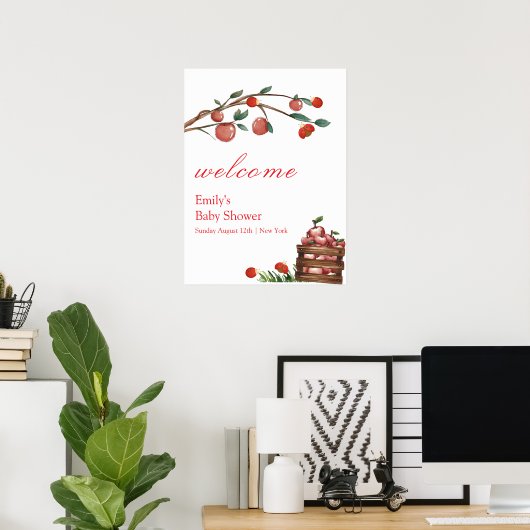 Rustiek Boerderij lieveheersbeestje Apple Girl Bab Poster (Thuiskantoor)