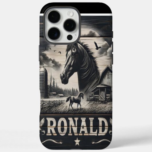 Rustiek Boerderij met een paard Case-Mate iPhone Case (Achterkant)