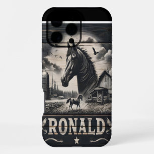 Rustiek Boerderij met een paard iPhone 16 Pro Max Hoesje