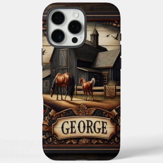 Rustiek Boerderij met Paarden Case-Mate iPhone Case (Achterkant)
