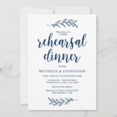 Rustiek Boerderij Navy Blue, bruiloft repetitie di Kaart (Voorkant)