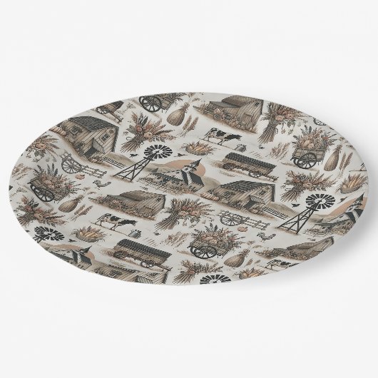 rustiek Boerderij Papieren Bordje (Gekanteld)