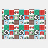 Rustiek Boerderij Patchwork Koe Plaid Kids Verjaar Inpakpapier Vel (Voorkant 3)