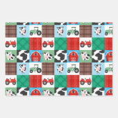 Rustiek Boerderij Patchwork Koe Plaid Kids Verjaar Inpakpapier Vel (Voorkant 2)