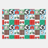 Rustiek Boerderij Patchwork Koe Plaid Kids Verjaar Inpakpapier Vel (Voorkant)