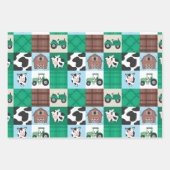 Rustiek Boerderij Patchwork Koe Plaid Kids Verjaar Inpakpapier Vel (Voorkant 3)