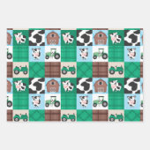 Rustiek Boerderij Patchwork Koe Plaid Kids Verjaar Inpakpapier Vel (Voorkant)