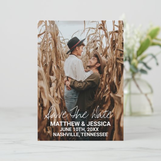 Rustiek Boerderij Save the Date (Staand voorkant)