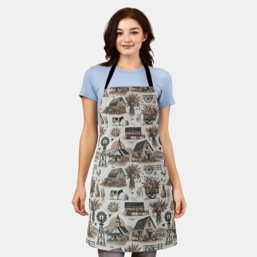 rustiek Boerderij Schort (Gedragen)