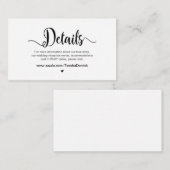 Rustiek Boerderij script, huwelijksdetails Informatiekaartje (Voorkant / Achterkant)