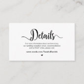 Rustiek Boerderij script, huwelijksdetails Informatiekaartje (Voorkant)