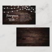 Rustiek Boerderij String Lights, Hout, Honeymoon W Informatiekaartje (Voorkant / Achterkant)