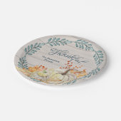 Rustiek Boerderij Thanksgiving Familie Waterverf P Papieren Bordje (Gekanteld)