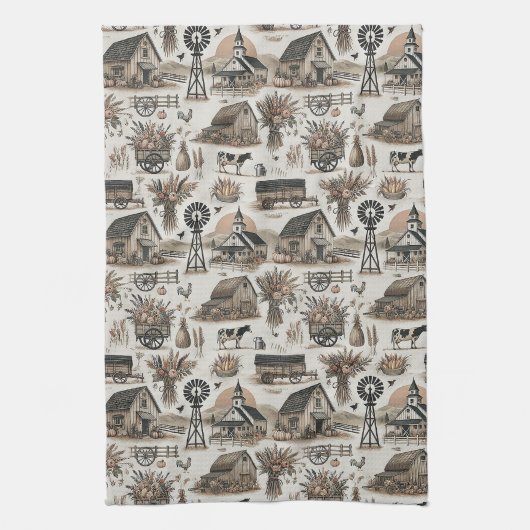 rustiek Boerderij Theedoek (Verticaal)