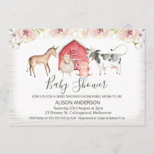 Rustiek Boerderij Thema Baby shower Uitnodiging