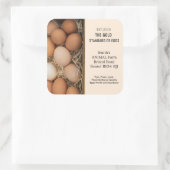 Rustiek Boerderij Verse Eieretiketten, Gepersonali Vierkante Sticker (Tas)