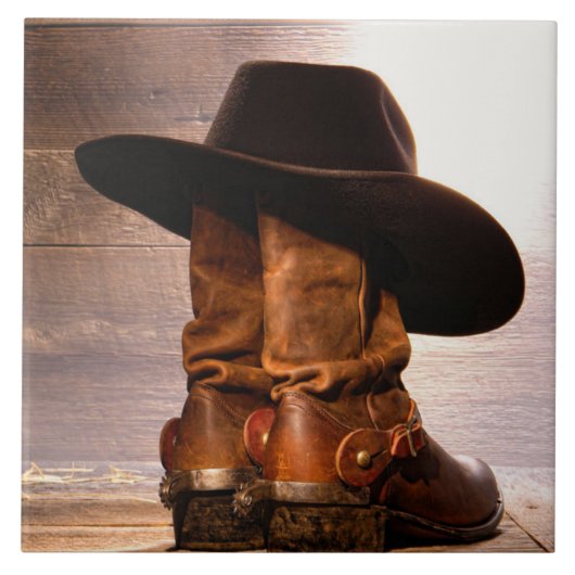 Rustiek Boerderij western land ranch cowboylaarzen Tegeltje (Voorkant)