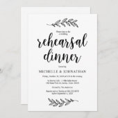 Rustiek Boerderij zwart script, bruiloft repetitie Kaart (Voorkant / Achterkant)