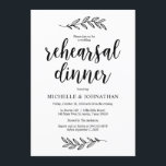 Rustiek Boerderij zwart script, bruiloft repetitie Kaart<br><div class="desc">Plannen van een bruiloft repetitie diner viering met de aanstaande bruid en aanstaande bruidegom,  voor hun grote dag? Nodig de gasten uit met deze Perfect rustieke script Wedding Rehearsal Dinner Invitation Kaart. Voeg uw repetitie diner details in bijpassend lettertype / belettering. #TeeshaDerrick</div>