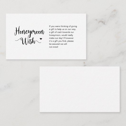 Rustiek Boerderij, zwart script, huwelijksreis wen Informatiekaartje (Voorkant / Achterkant)