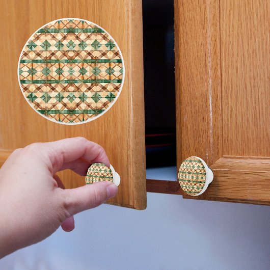 rustiek boerderijpatroon keramische knop