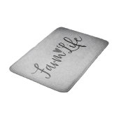 Rustiek boerenleven Grijs jute textuur Whimsisch Badmat (Gekanteld)