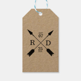 Rustiek & Boheems | gekruiste pijl | Aangepaste br Cadeaulabel