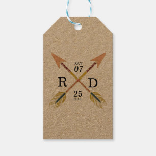 Rustiek & Boheems gekruiste pijl Aangepaste br Cadeaulabel