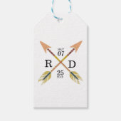 Rustiek & Boheems | gekruiste pijl | Aangepaste br Cadeaulabel (Voorkant)