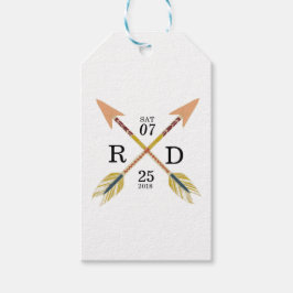 Rustiek & Boheems | gekruiste pijl | Aangepaste br Cadeaulabel