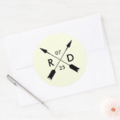 Rustiek & Boheems | gekruiste pijl | Aangepaste br Ronde Sticker (Envelop)