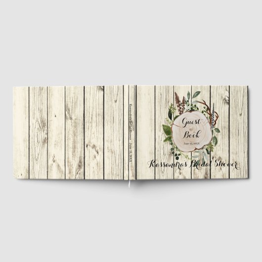 Rustiek Boheems groen Vrijgezellenfeest gastenboek (Volledig)