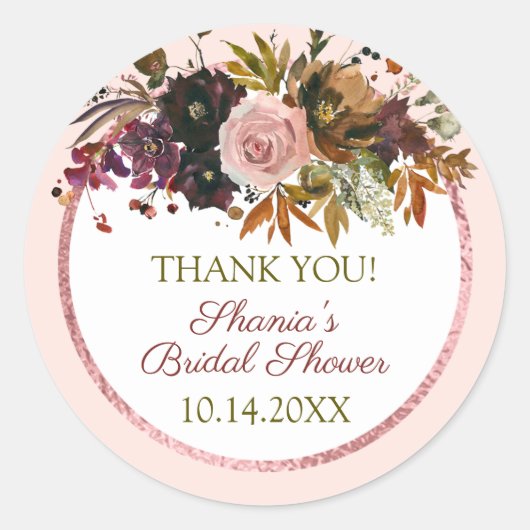 Rustiek Bohemian Flowers Vrijgezellenfeest Ronde Sticker (Voorkant)