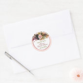 Rustiek Bohemian Flowers Vrijgezellenfeest Ronde Sticker (Envelop)