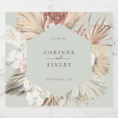 Rustiek Bohemian Oasis Lijst Sparkling Wijnetiket (Enkel label)