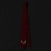 Rustiek Boho Antlers Bloemen Buffel Rood Zwart Pla Stropdas