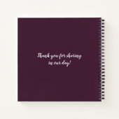 Rustiek Boho Aubergine Paarse Roos krans gastenboe Notitieboek (Achterkant)