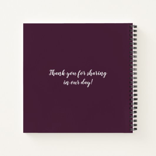 Rustiek Boho Aubergine Paarse Roos krans gastenboe Notitieboek (Achterkant)