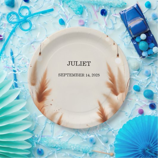 Rustiek Boho Autumn Ombre Bruin Vrijgezellenfeest Papieren Bordje (Feest)