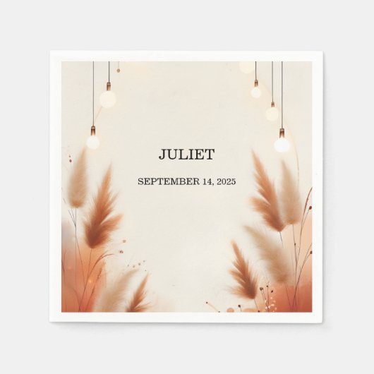 Rustiek Boho Autumn Ombre Bruin Vrijgezellenfeest Servet (Voorkant)