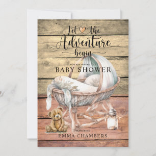 Rustiek Boho avontuur begint Baby shower Kaart